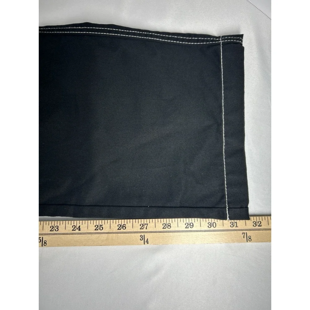 True Religion Men Baggy Cargo Pants Mens 31 Black White Bold Stitch Utility NWT